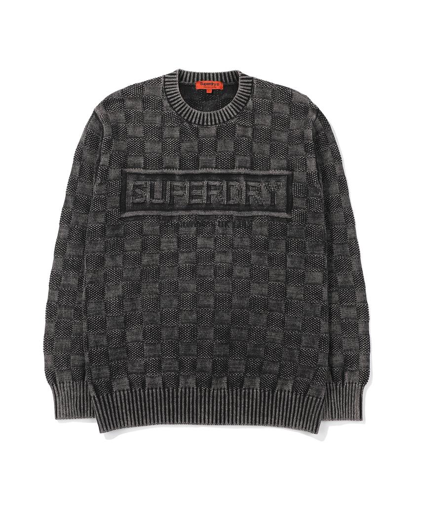 Syupeodeulai Checker Logo Round Knit Black
