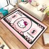 Cute Hello Kitty cartoon print rug, non-slip and stain-resistant, perfect for bedroom and living room home decor.