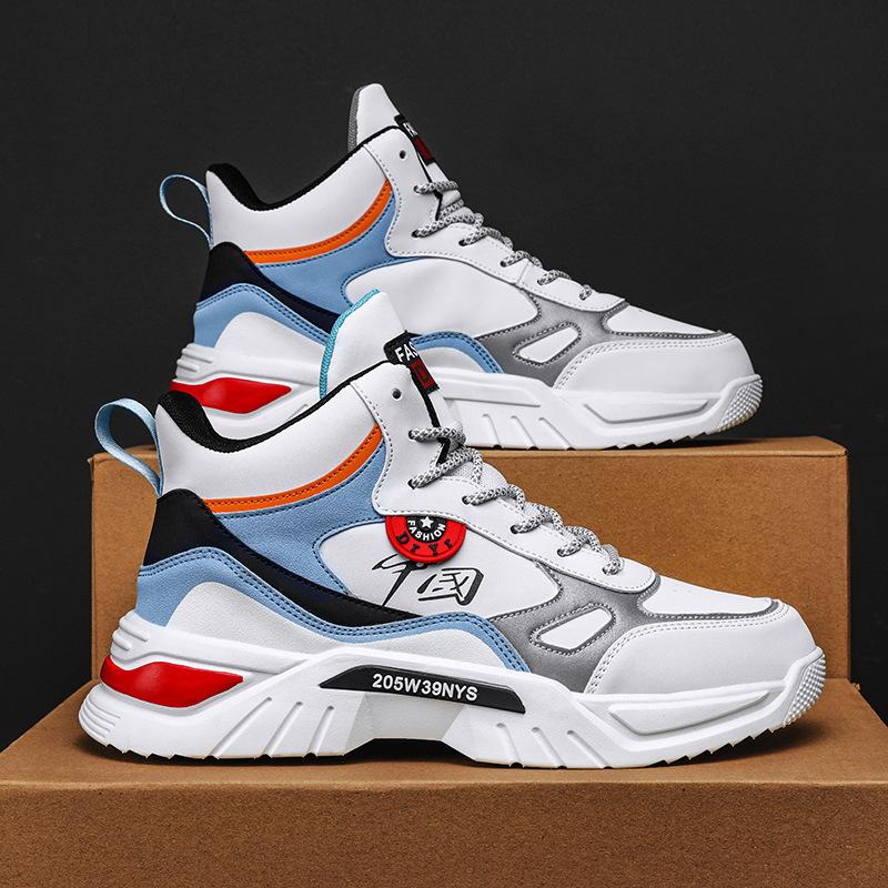 High-top large-size men's shoes autumn and winter sports casual shoes men's ins dad shoes versatile student running shoes