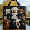 Gesteppte Tragetasche Niedliches Schafsmuster Tote Damen Retro-Geldbörse Maschinenwaschbare Handtasche für den täglichen Gebrauch Einkaufen Pendeln