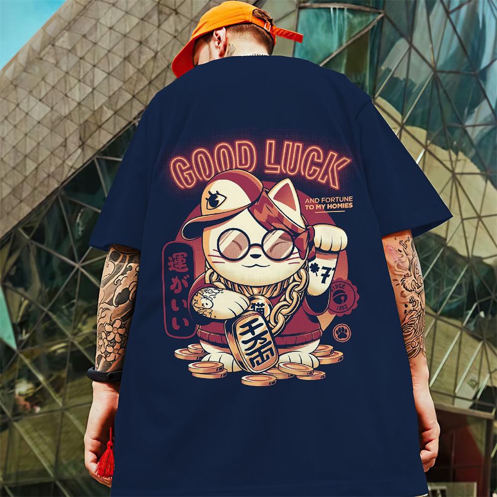 New Men's T-Shirt 3d Samurai Cat Short Sleeve T-Shirt 2024 Summer Quick Drying Casual Tees Tops Casual Oversized T-Shirt For Men