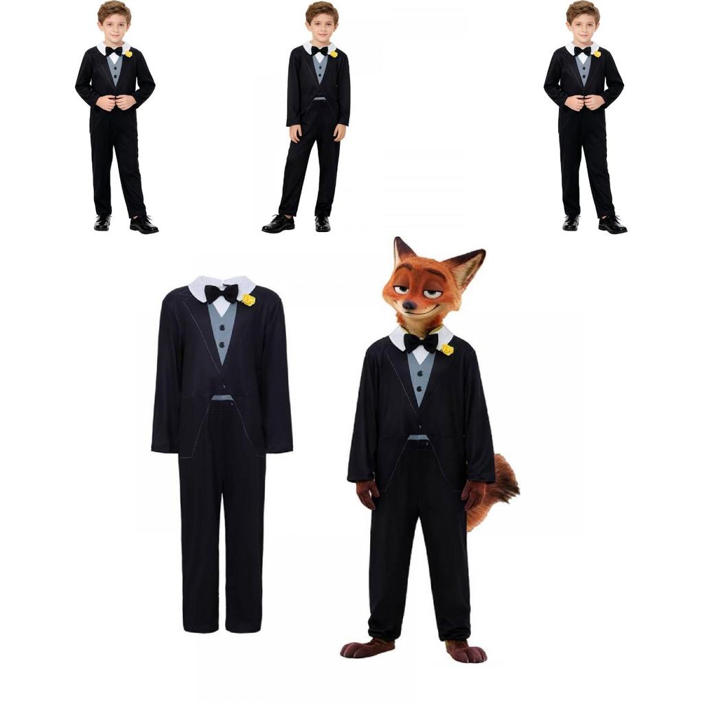 Nick Fox Child Cosplay Costume With Polyester Blend For Game Anime Role Play