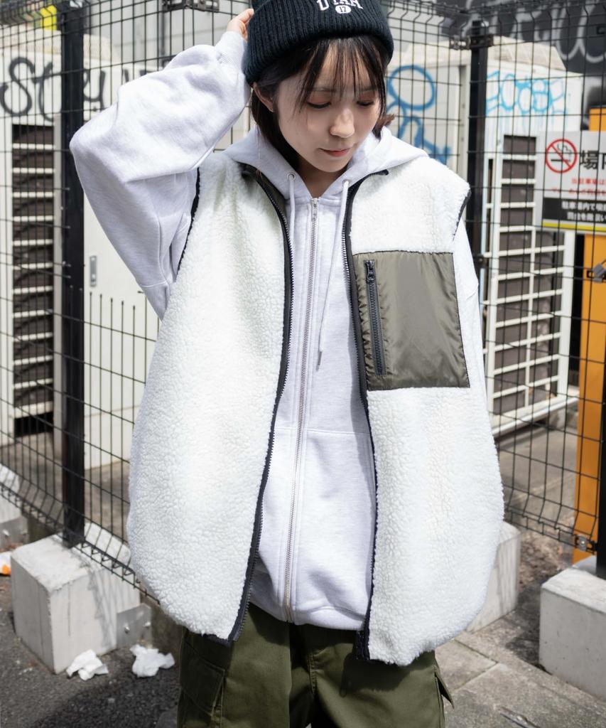WEGO Gilet Reversibile in Boa Taglia Bianco, M,