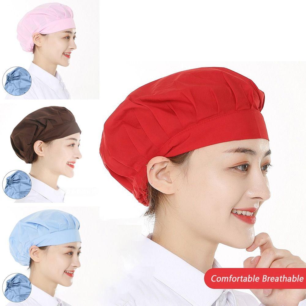 Cotton Dust Proof Work Cap Bundled Hair Chef Cap Women Man Work Wear  Canteen Catering