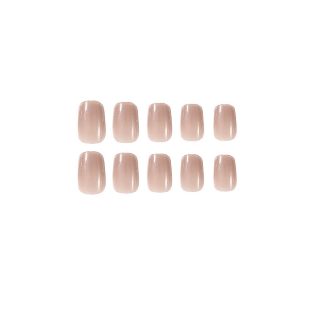 24buc Manichiură DIY Unghii Lipiciabile Unghii False Unghii False Nude Perlate French Pătrate Scurte