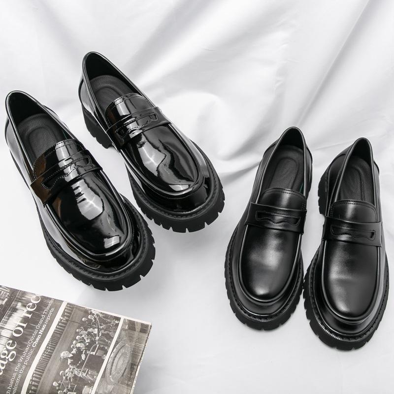 SpringSeason BrandNew Business Gentle FootPairs Styleable Smiley Legs FootPairs Versatile Thick Sole Black DailyWear FootPairs Men