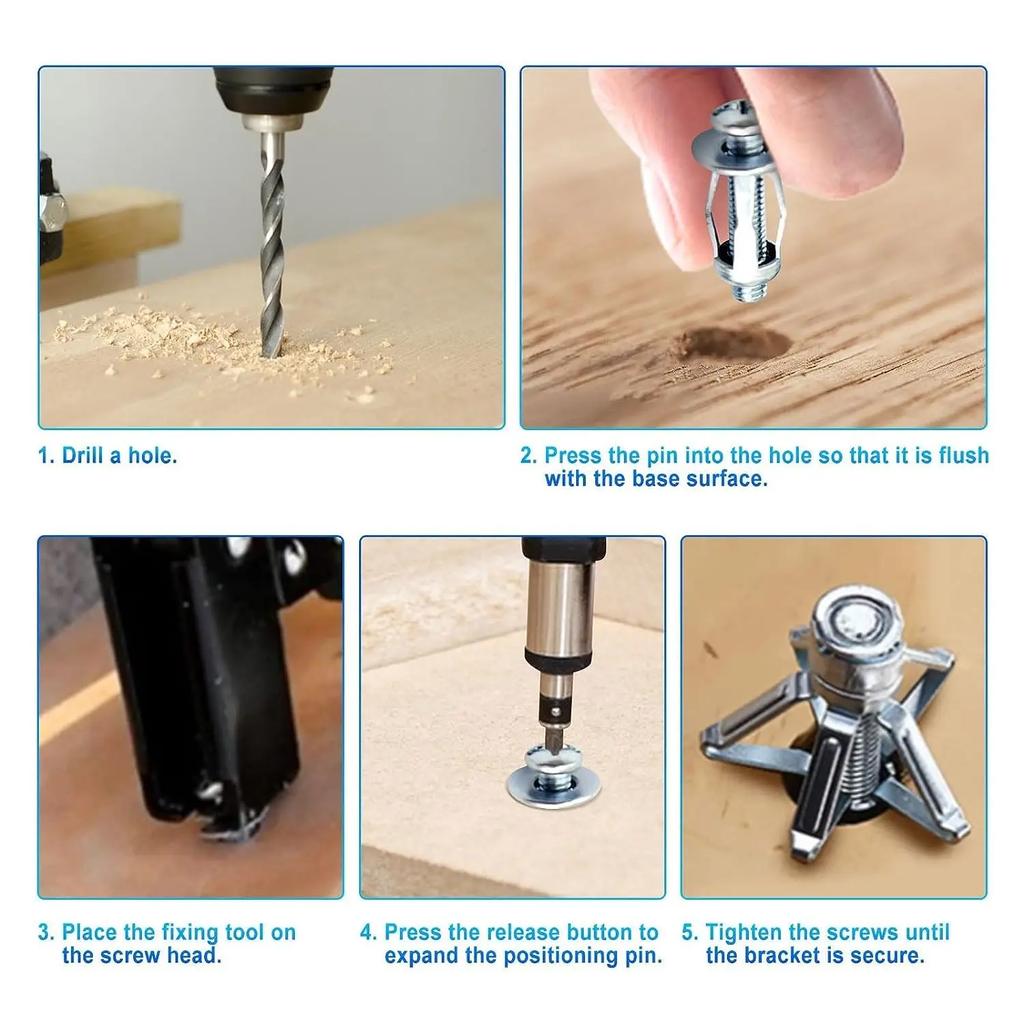 Petal Shape Rivet Nut Screw Bolt Kit Expansion Metal Rivetnut Panel License Plate Clamp Lock Jack Nuts Wall Fasteners