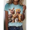 Women's T-Shirts Cartoon Characters Cute Pattern 3d Print Tshirt Funny Cartoon Animal Casual Short Sleeve O Neck Female Clothing