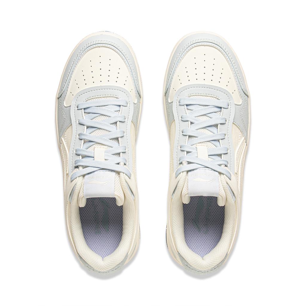 Li Ning Tianji Slip Resistant Cushioning Abrasion Resistant Lightweight Low Top Skateboard Shoes Women's White Blue AGCV090-1