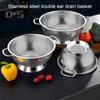 Kitchen Colander Double Ear Drain Basket Large Capacity Food Grade BPA Free Dishwasher Safe Rust-proof Fruit Vegetable Strainer