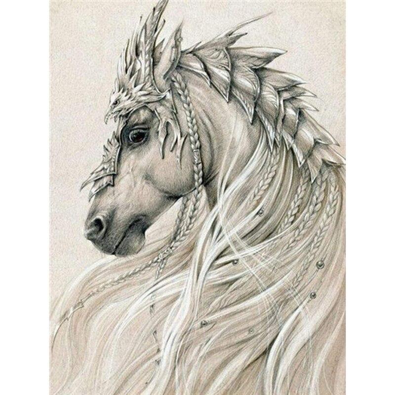 DIY 5D Diamond Painting Animals Cross Stitch Horse Diamond Embroidery Full Round/Drill Resin Rhinestone Mosaic Home Decor