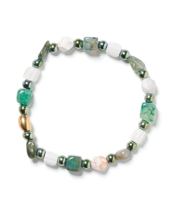 Green Agate Stone Bracelet (PLT-BR-038_GN)