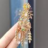 Retro Dumb Golden Swallow Brooch Light Luxury Wheat Ear Fringed Flower Pin Women'S Suit Jacket Pin Medieval Corsage