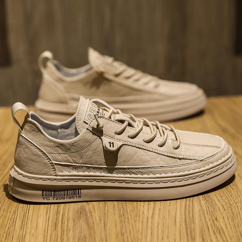 Fashion Spring Summer Casual PU Leather Shoe Trend Men's Shoes Wild Mens Flats Shoes Waterproof Non-slip Board Shoe Male Footwear
