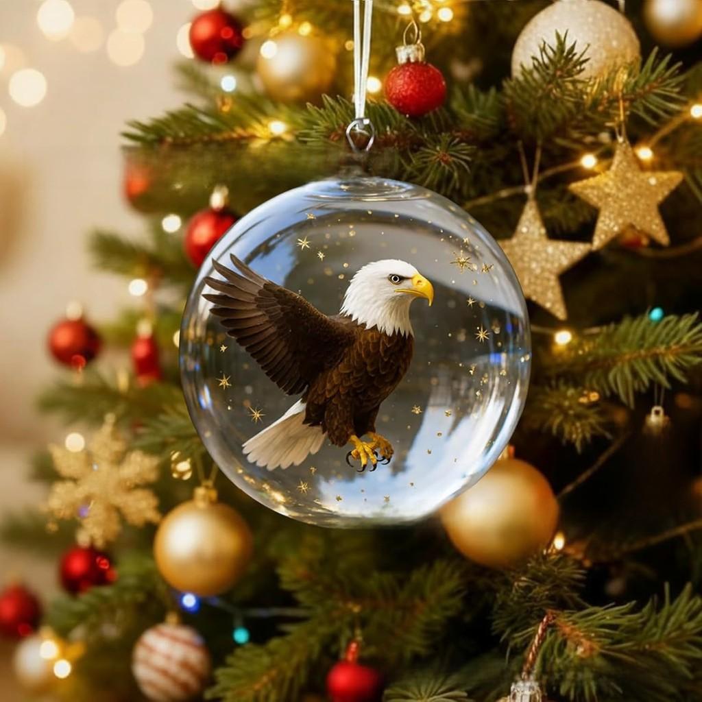 Natures Vogels Kristalglas Kerstboomversiering Set Met Kunststof Materiaal Voor Feestelijke Decoratie