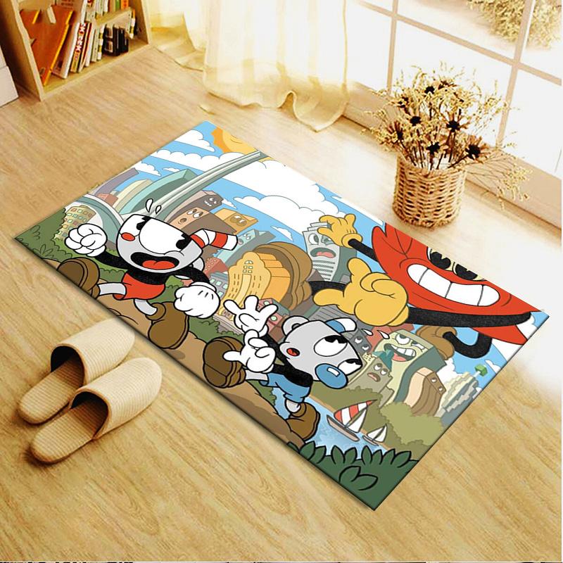 Cuphead Game Carpet Rug for Living Room Bedroom Home Sofa Decoration,Kids Play Non-slip Floor Mat