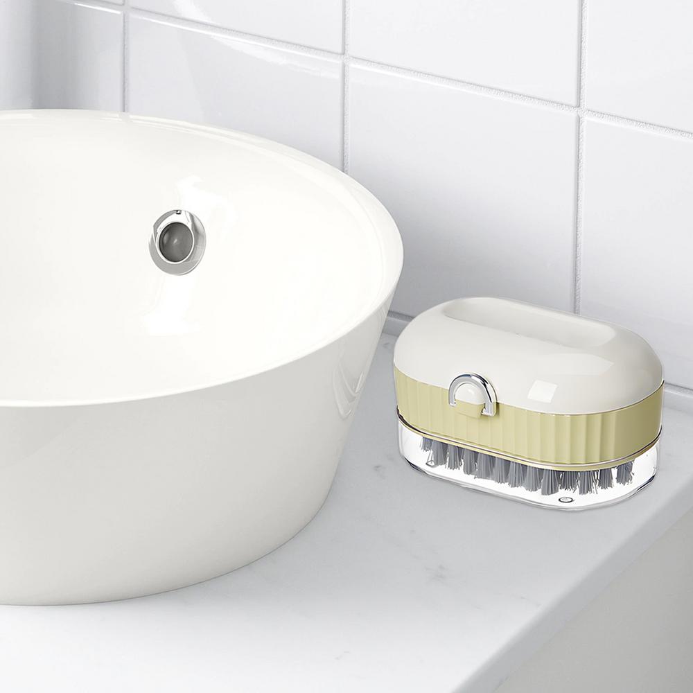 Bar Soap Container 2-in-1 Soap Container Storage Box With Roller Brush Multi-functional For Laundry Camping Gym Cleaning Sink