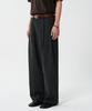 KNOUUN Drape Pleated Pants (Stripe Charcoal)