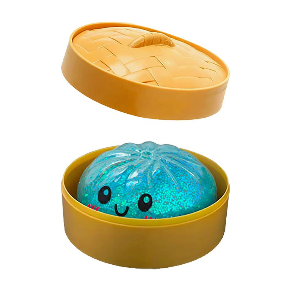 Nouvelle Boulette Colorée à Paillettes Boulette à Paillettes Squishy avec Boîte Boulettes Jouet Sensoriel à Presser pour Soulagement du Stress Jouets Cadeaux