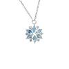 Crystal Blue Snowflake Zircon Cross Pendant Necklace Charm Y2k Clavicle Chain Necklace