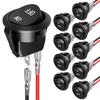 2/5/10 Peças Interruptor Basculante Redondo 12V ON/Off SPST 2 Pinos com Fios 6A/250V 10A/125V AC para Automotivo Barco etc
