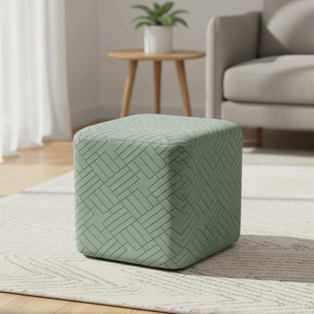 Elastic Ottoman Footstool Cover Jacquard Square Foot Stool Wrap-around Stool Cover Home