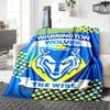 Warrington Wolves Print Flannel Blanket High Quality Warm Comfortable Cover for All Seasons Perfect for Gifts Home Decor