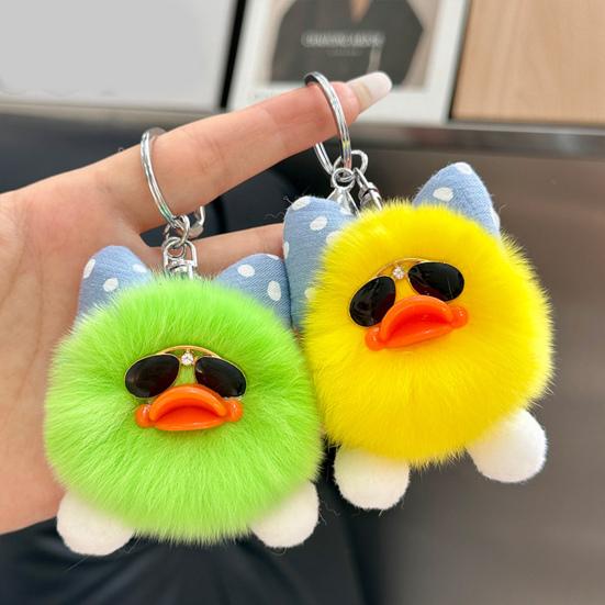 Kids Duck Keychain Imitation Rabbit Plush Keychain Pendant Bags Phones Cars Versatile Decoration Fashionable