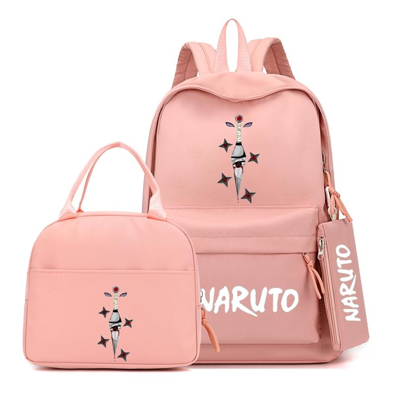 3 stuks/set Anime Naruto Rugzak met Lunchtas voor Meisje Jongen Student Terug naar school Boekentas Schooltas Mannen Vrouwen Vrijetijdsreistas