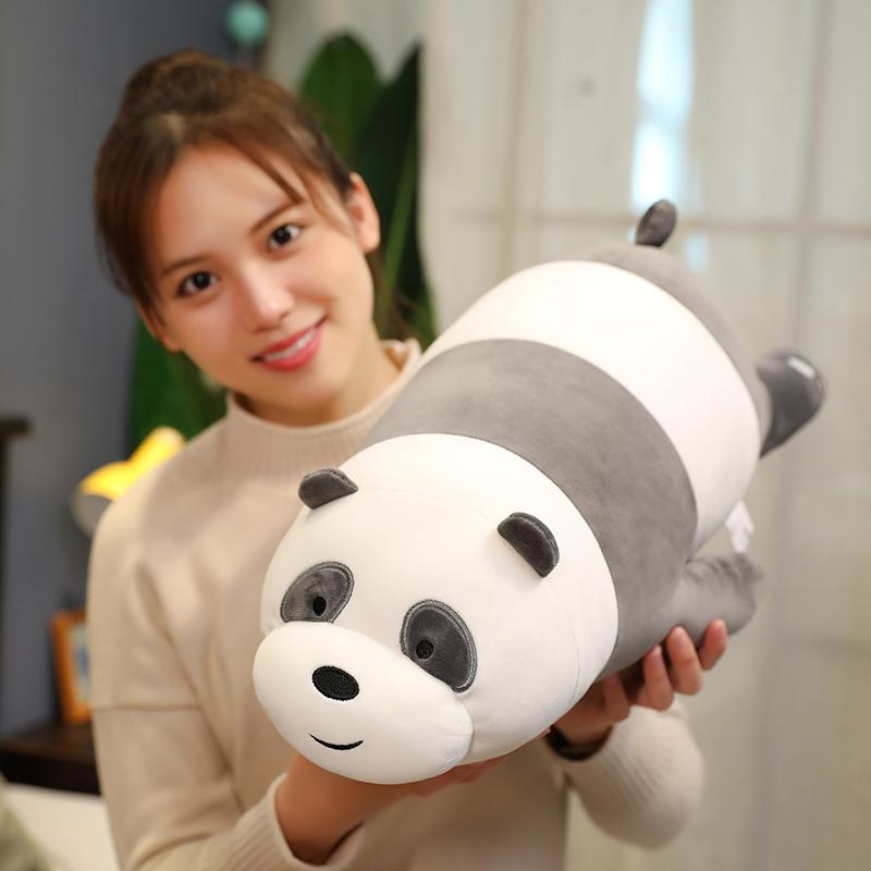 A csupasz medve plüssjáték Jegesmedvével kitömött állatok Grizzly Panda Ice Bear plüss panda baba párna We Bare Bear kitömött karácsonyi ajándék