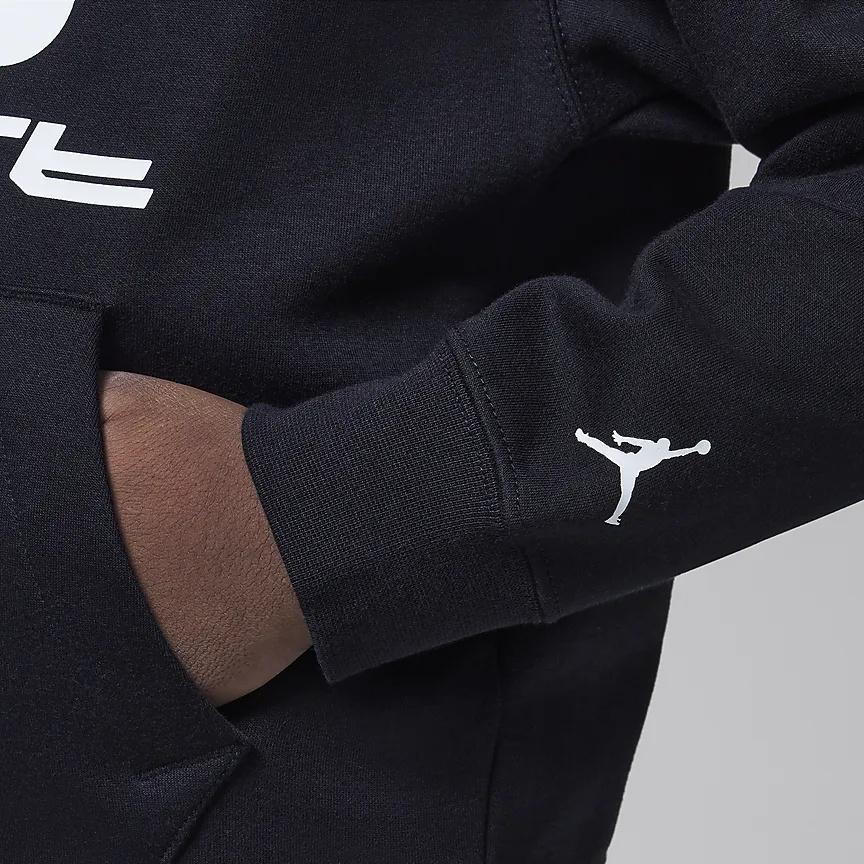 Jordan Sweatshirt Sport Fleece Lined Print Pullover Hooded Black Children Aged 3 7 Years Old Kids' HV1564-010