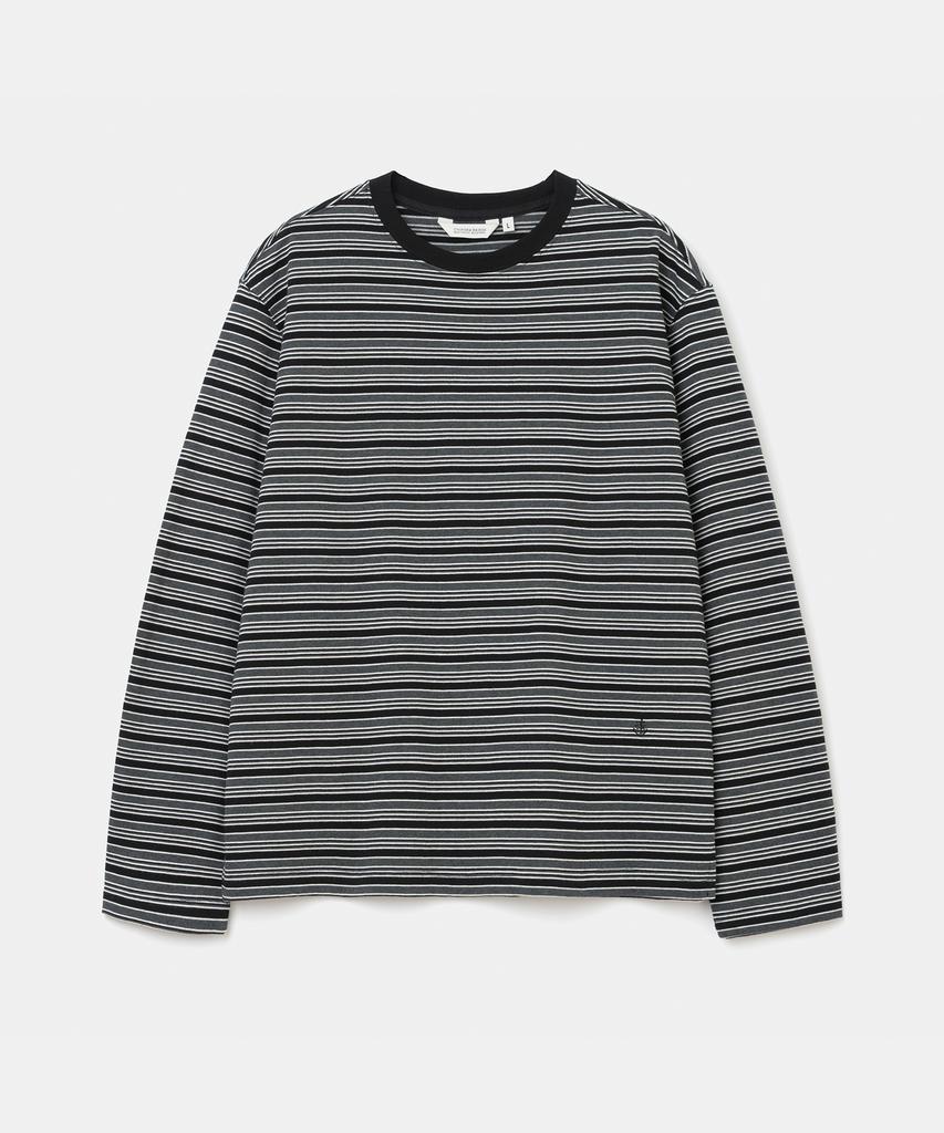 UNIFORM BRIDGE Mehrfarbig gestreiftes L/S T-Shirt Schwarz