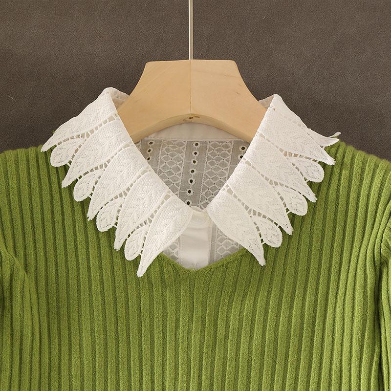 Perfect Match New Fake Collar Shirt Women White Lapel Ruffles Stand False Collar Woman Girls Detachable Collar Lace Removable Half Shirt