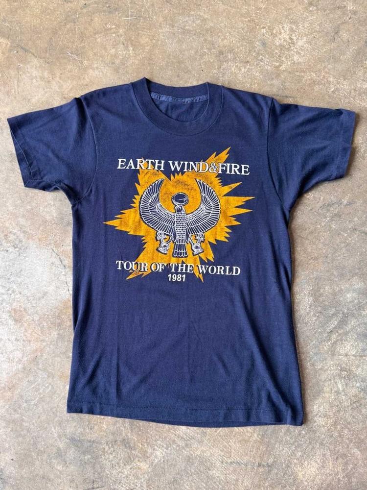 Vintage Earth Wind & Fire 1981 Tour T-Shirt Kurzarm BO312