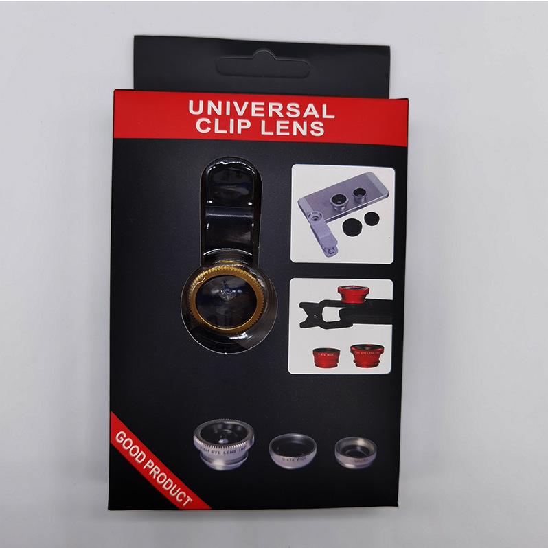 Three-in-One Mobile Lens Kit: 180° Fisheye, Wide-Angle, Macro for Selfie