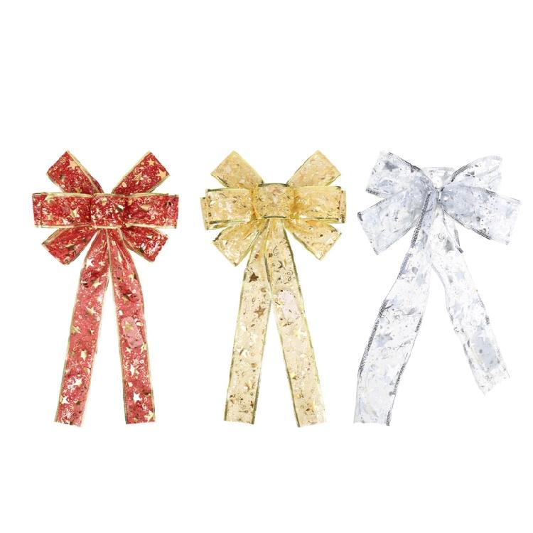Christmas Bowknot with Led Light Tree Festival Holiday Party Decor Supplies