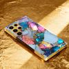 Colored Stones Atmosphere High-end Electroplating Glass PhoneCase for Samsung Galaxy S26 S25 S24 S23 S22 S21 FE,Ultra,Plus