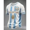 2026 Edition Argentine Fan Football Training T-Shirt - 3D Digital Printing - Comfortable and Breathable - Family Clothing