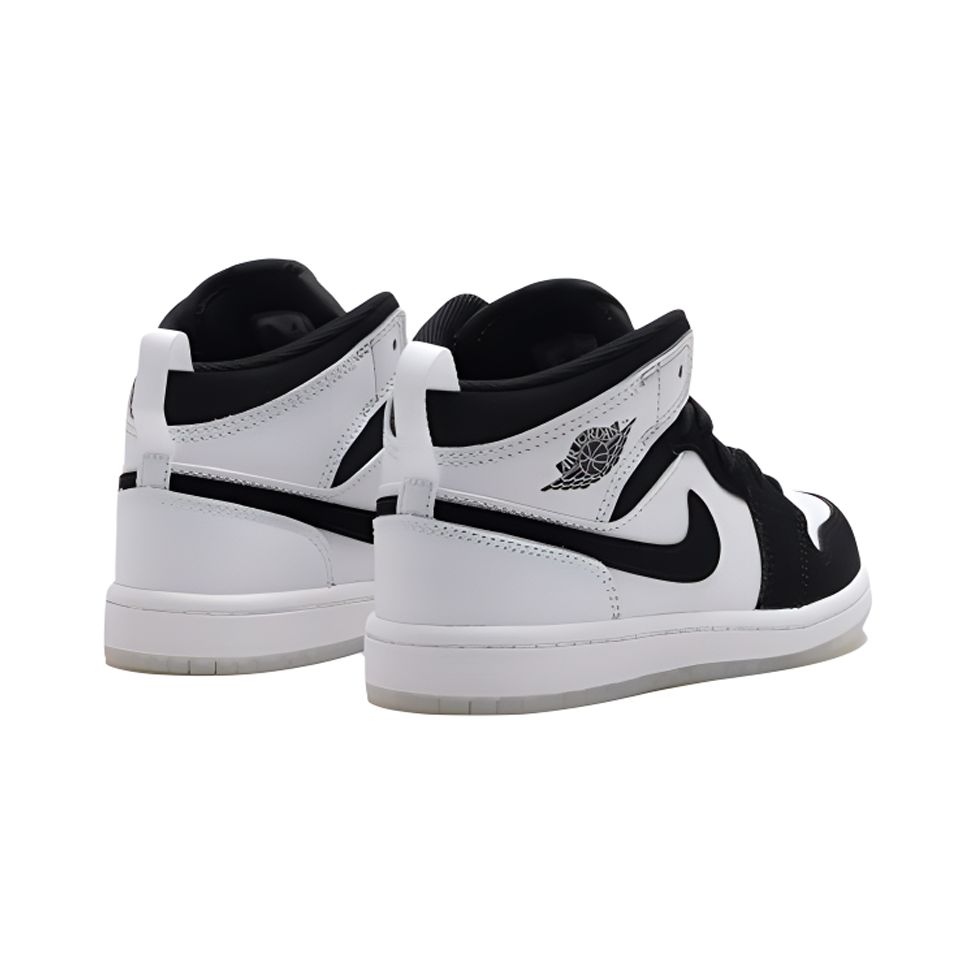 Air Jordan 1 Mid SE PS Diamond Kids Sneakers White Multi-Color Black DN4323-100