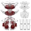 Double Layer Drink Dispenser with 6 Shot Glasses Acrylic Liquor Dispenser Wine