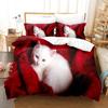 Katt Dynetrekksett Søtt Kattemotiv Sengetøysett for Barn Jenter 2/3 stk Enkelt Dobbelt Queen King Size Dyne Trekk Sengetøy