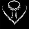 3pcs Bridal Zircon Set Copper Plated Rhinestone Fold Clutch Bracelet Tassel Earrings Wedding Zircon Gift Trendy Style-9253