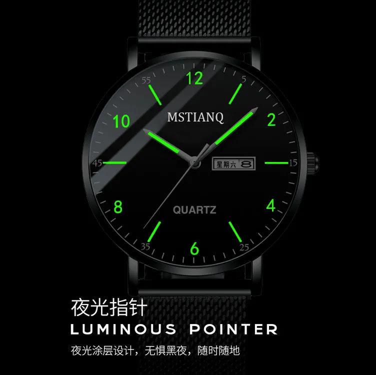 New Concept Black Technology Sense Watch Male Business Junior High School High School Student Trend Ultra-Thin Fashion Luminous Electronic Quartz