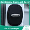 For JEEP Avenger  2024 2025 Car Decorat Protecte Door Lock Cover Decoration Accessories Silicone Mute Damping Cushion