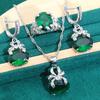 Accessories Zircon Inlaid Necklace Earrings Ring Jewelry Set
