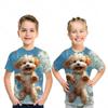 Kids Clothing Cute Dog 3D Printed Boys T Shirt O Neck Animal Graphic T-Shirts Summer Girls Short Sleeve Tops Children's Tees