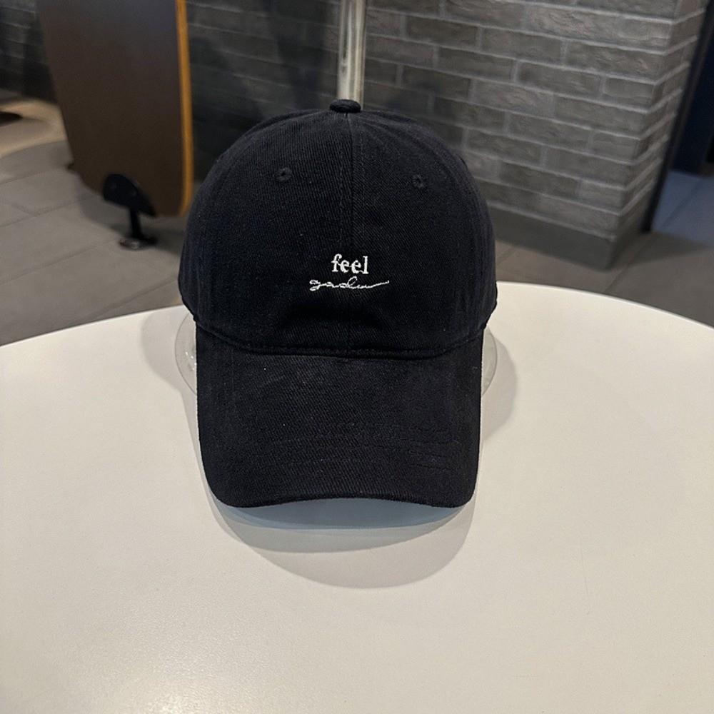 Fashion Adjustable Rugged Baseball Cap Embroidery Letter Wide Brim Sun Hat Solid Color Duck Tongue Cap For Women