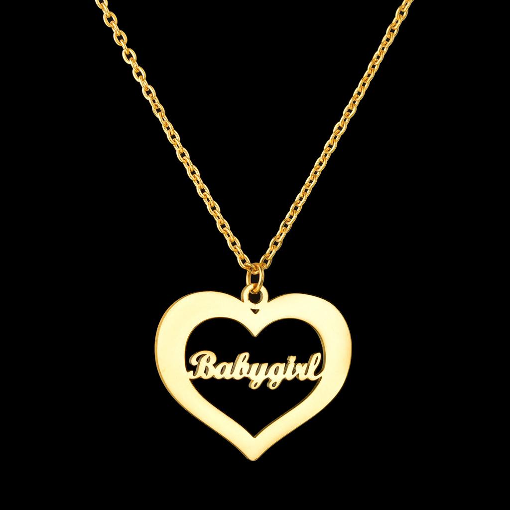 Atoztide Custom Name Necklace Personalized Butterfly Fashion Stainless Steel Pendant Heart Letter One Hole Chain for Women Gift