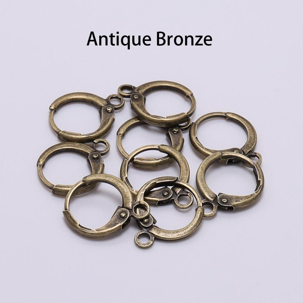 20Pcslot 14X12Mm Gold France Lever Earring Hooks Wire Settings Base Earrings Hoops For Jewelry Making Finding Supplies
