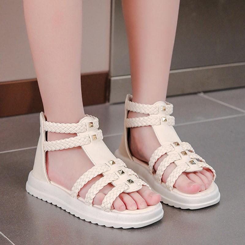 Summer New Fashion Open Toe Princess Shoes Soft Soled Children's Shoes Roman Shoes Girls Sandals